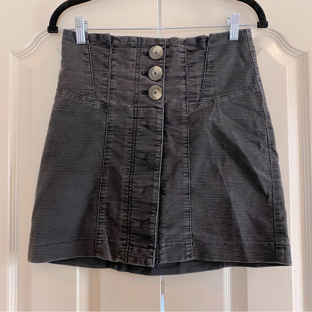 Free People | Button Down Denim Mini Skirt